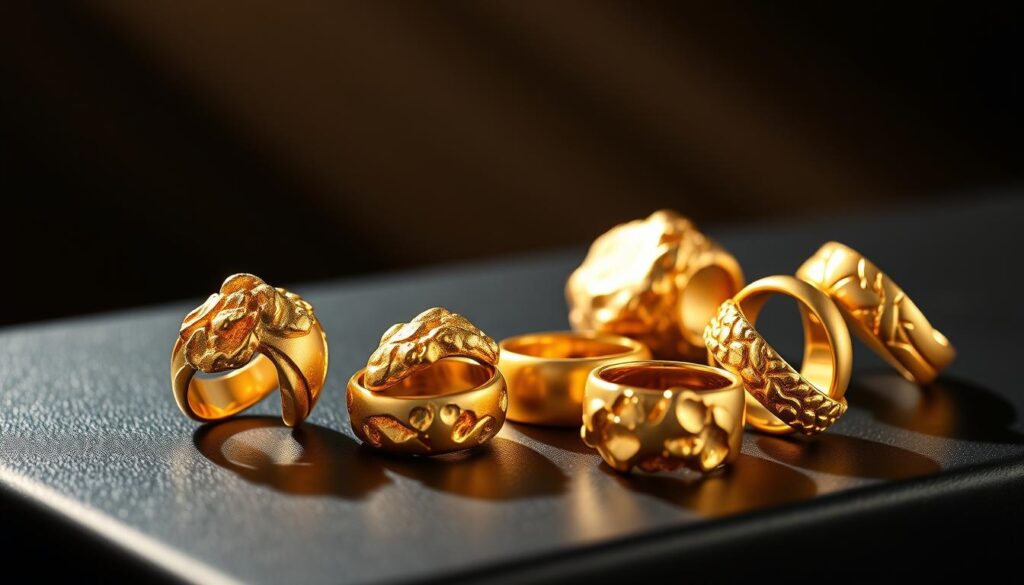 gold nugget rings