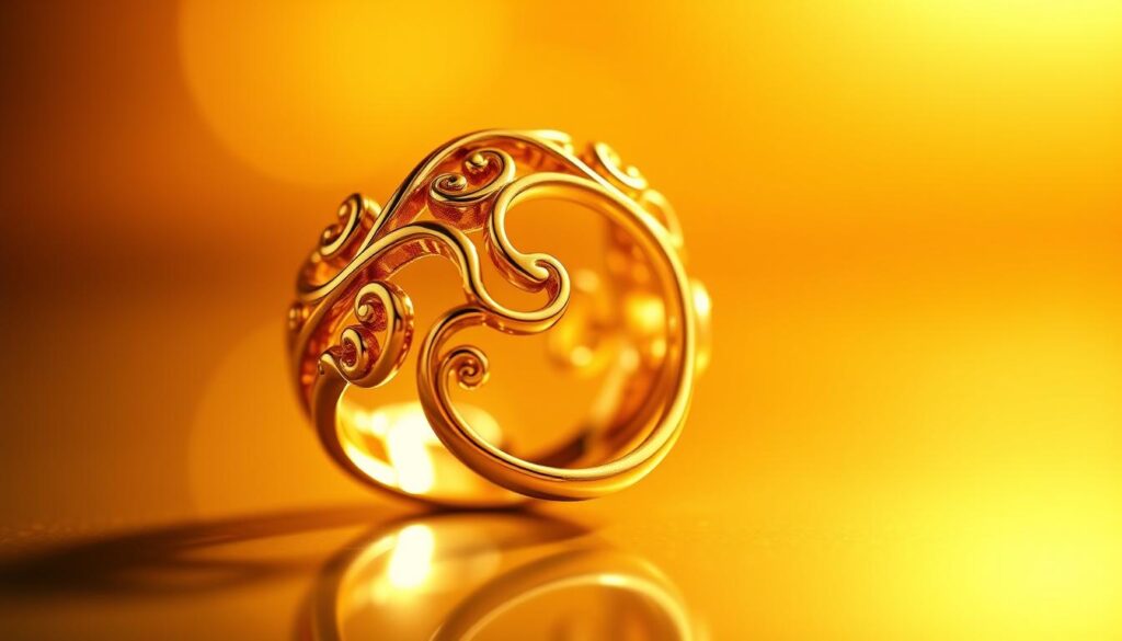 A highly detailed and exquisitely crafted golden men's ring, showcasing the exceptional quality and artistry of the "goldistar usa" brand. The ring's surface glistens under a soft, directional lighting, accentuating the intricate swirling patterns and the radiant, flawless luster of the precious metal. The foreground displays the ring in crisp focus, while the background gradually blurs into a warm, golden-hued ambiance, creating a sense of depth and luxury. The composition is carefully balanced, drawing the viewer's eye to the mesmerizing details of the ring's design and the superior craftsmanship that defines the "goldistar usa" legacy. A highly detailed and exquisitely crafted golden men's ring, showcasing the exceptional quality and artistry of the "goldistar usa" brand. The ring's surface glistens under a soft, directional lighting, accentuating the intricate swirling patterns and the radiant, flawless luster of the precious metal. The foreground displays the ring in crisp focus, while the background gradually blurs into a warm, golden-hued ambiance, creating a sense of depth and luxury. The composition is carefully balanced, drawing the viewer's eye to the mesmerizing details of the ring's design and the superior craftsmanship that defines the "goldistar usa" legacy.