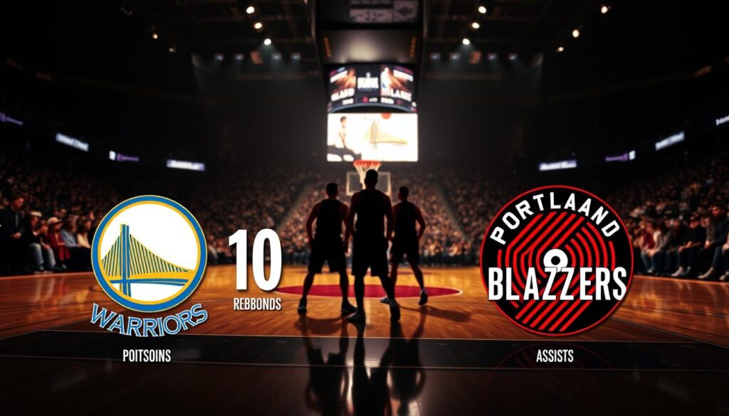 golden state warriors vs portland trail blazers match player stats